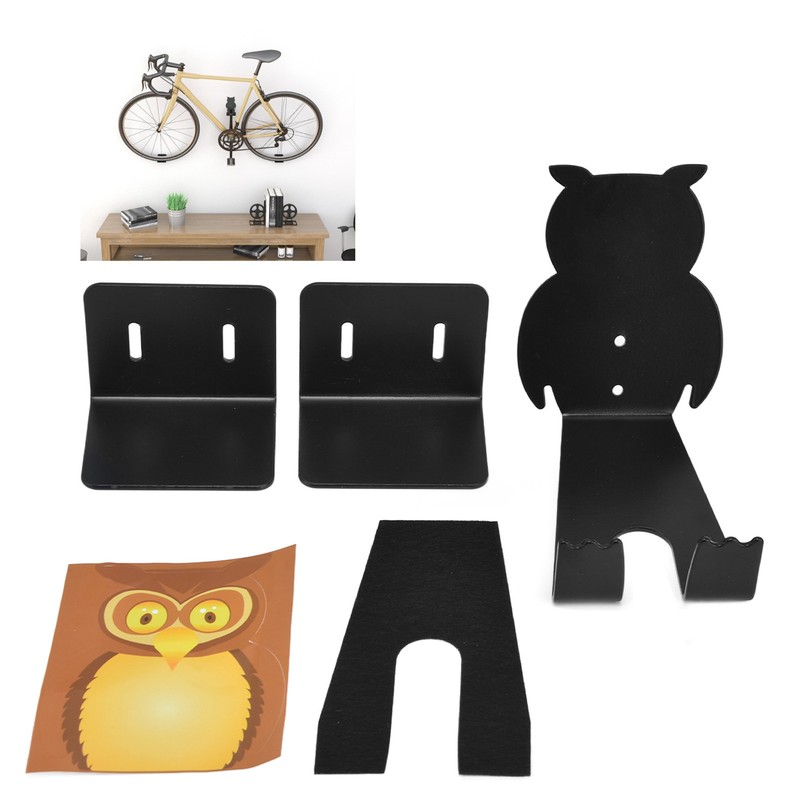 Wall Bike Rack Simple Installation Carbon Steel Owl Shape Bicycle