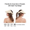 Womens Sun Hat Straw Visor UV Protection Wide Brim Packable