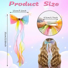 4 Stück Haarspangen mit Großer Schleife,Buntes Haarschleifen Haarnadeln,Frencfranzösischeh Haarnadel mit Schleifen,Haarklammer Schleife,Hair Accessories mit Band,Haarschmuck für Mädchen Damen