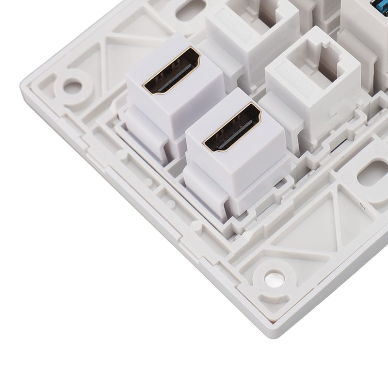 6 Port Multimedia Wall Plate 5Gbps 4K 60HZ HD Multimedia