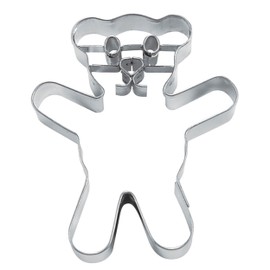 Staedter Embossing Teddy Bear with Face Cookie Cutter, 8 cm, Stainless Steel