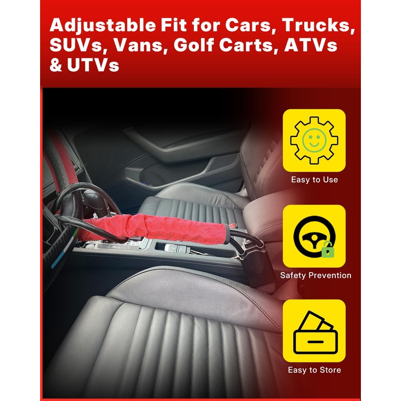Car Steering Wheel Lock Seat Belt Lock Anti Theft Device