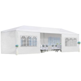 10X20 FT Outdoor Party Tent Gazebo with 6 Removable Sidewalls & Windows, Waterproof PE Roof, Heavy Duty Gazebo Patio Shelter for Large Weddings, Parties, Events