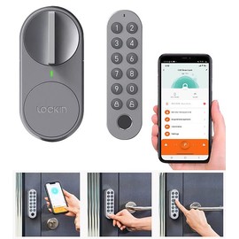 VisorTech Door Opener: Door Lock Drive with PIN Code, Fingerprint Sensor, Bluetooth, App (Retrofit Door Opener with Code, Electronic Door Lock, Lock Cylinder)