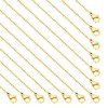 10 Stück Goldfarben Kette Edelstahl Schmuck Halskette 45cm Gliederkette mit Karabinerverschluss Bulk Kabelketten Bordsteinketten Chain Schlangenkette für Bastelarbeiten Anhänger Armband DIY