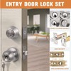 Probrico Satin Nickel Entry Door Knob and Double Cylinder Deadbolt
