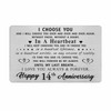 14th Anniversary Card Gifts for Husband, 14 Year Anniversary Romantic