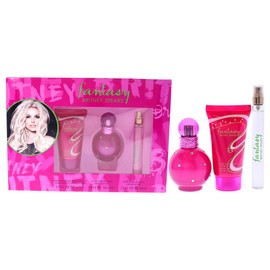 Britney Spears Fantasy Women 1oz EDP Spray, 0.33oz EDP Spray 1.7oz Body Souffle, 3 Pc Gift Set