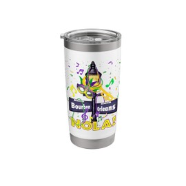 Funny NOLA Bourbon Street New Orleans Mardi Gras Fat Tuesday Stainless Steel Insulated Tumbler