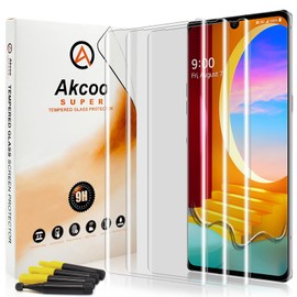 Akcoo [3 Pack] LG Velvet UV Screen Protector, LG Velvet 5G Full Screen Adhesive Tempered Glass Film Touch Sensitive Fingerprint Unlock