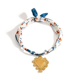 Dcfywl731 Scarf Necklace with Charm Fish Necklace Conch Shell Bandana Jewelry Women