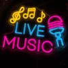 Live Music Neon Sign, Studio Lights, DJ Sign, LED Fall