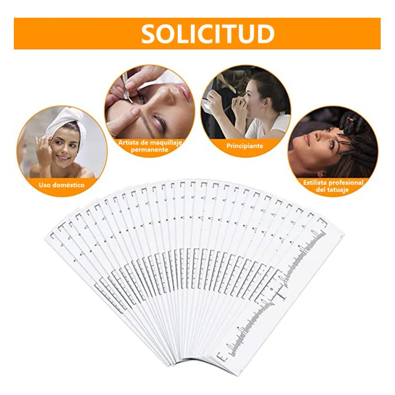 Regla Microblading De Flexible Adhesiva Para Cejas 100piezas