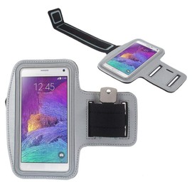 DFVmobile - Neoprene Arm Cover Armband Sport Running Bike Walking Cycling Gym for Vodafone Smart Platinum 7 -A (2016) - Grey