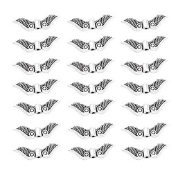 Mystart 100 Pieces 24x7mm Alloy Angel Wing Charms Small Hole Beads Spacer Beads DIY Handmade Accessories (Antique Silver)