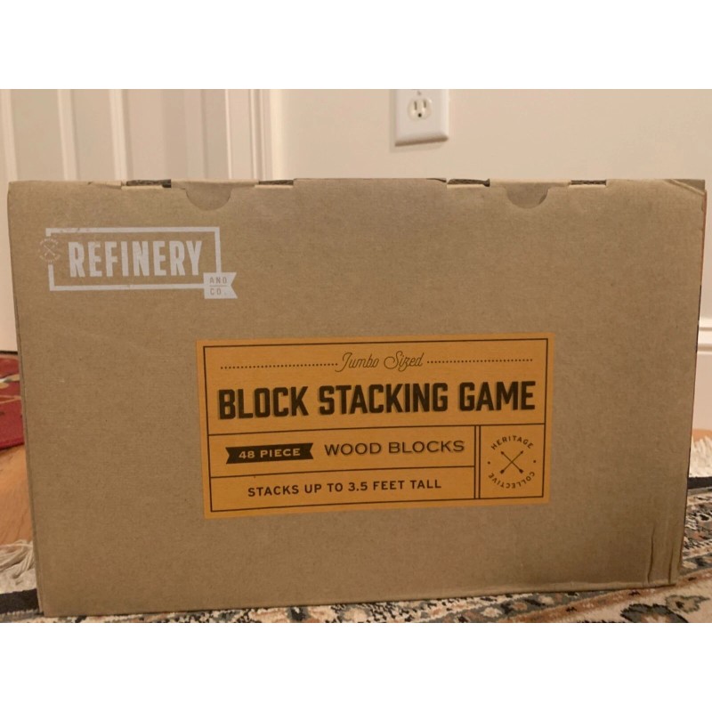 REFINERY Block Stacking Game 48 Piece Jumbo sized 3.5ft tall