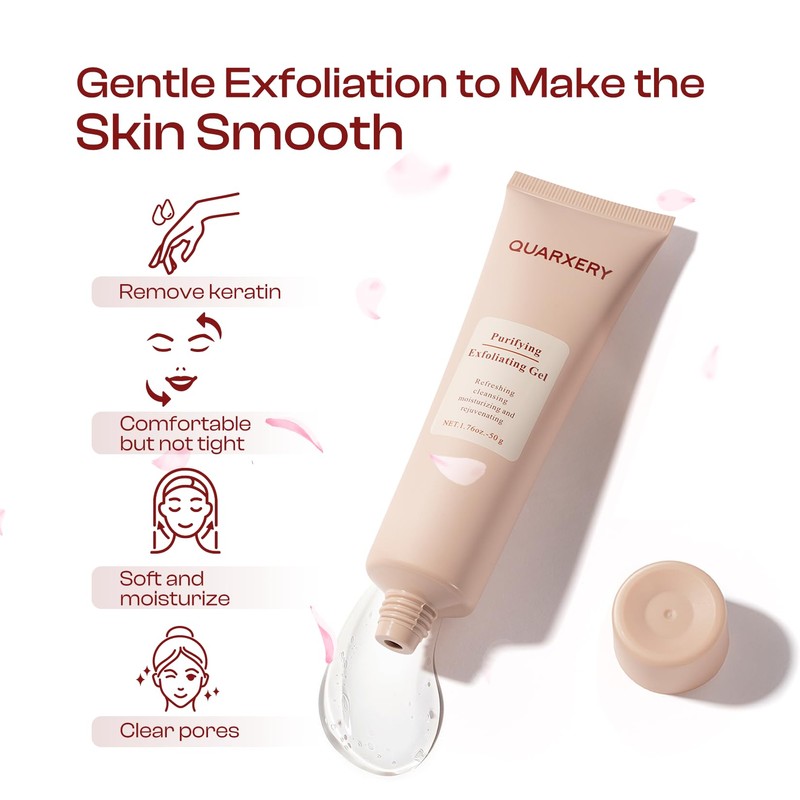 QUARXERY Purifying Exfoliating Gel 2Pcs：Gentle for Face Facial - Exfoliating