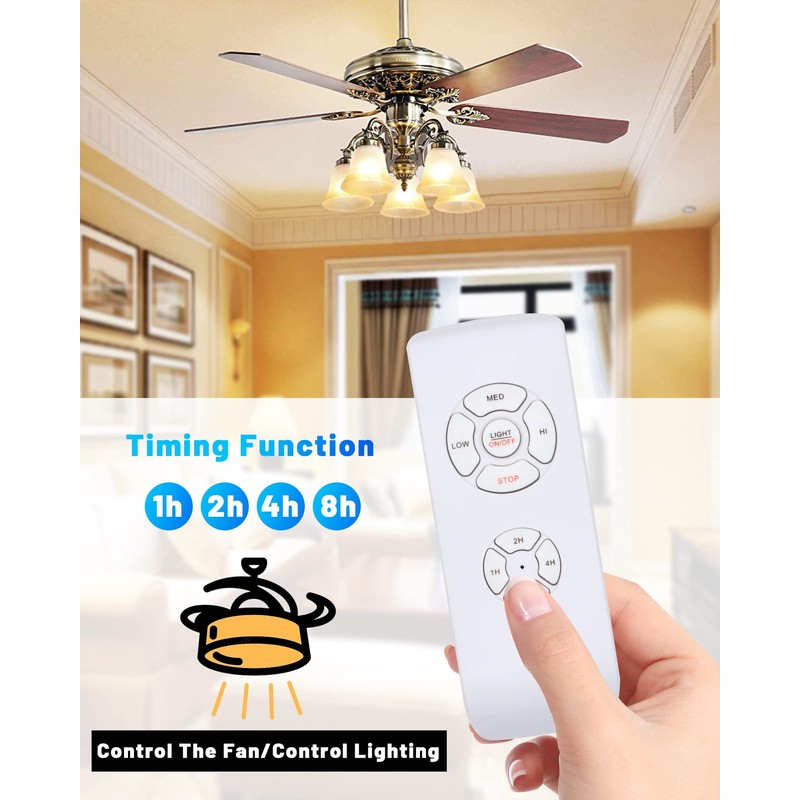 2 Pack Universal Ceiling Fan Remote Control Kit - 3-in-1