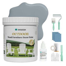 JUNGARIAN 2K Outdoor Indoor Cabinet Furniture Paint With Tools - Water-Based, Low Odor All-in-One Paint - No Sanding, No Priming - Matte Finish for Wooden Floor, Doors, Tables, Dressers, 16oz, Distance