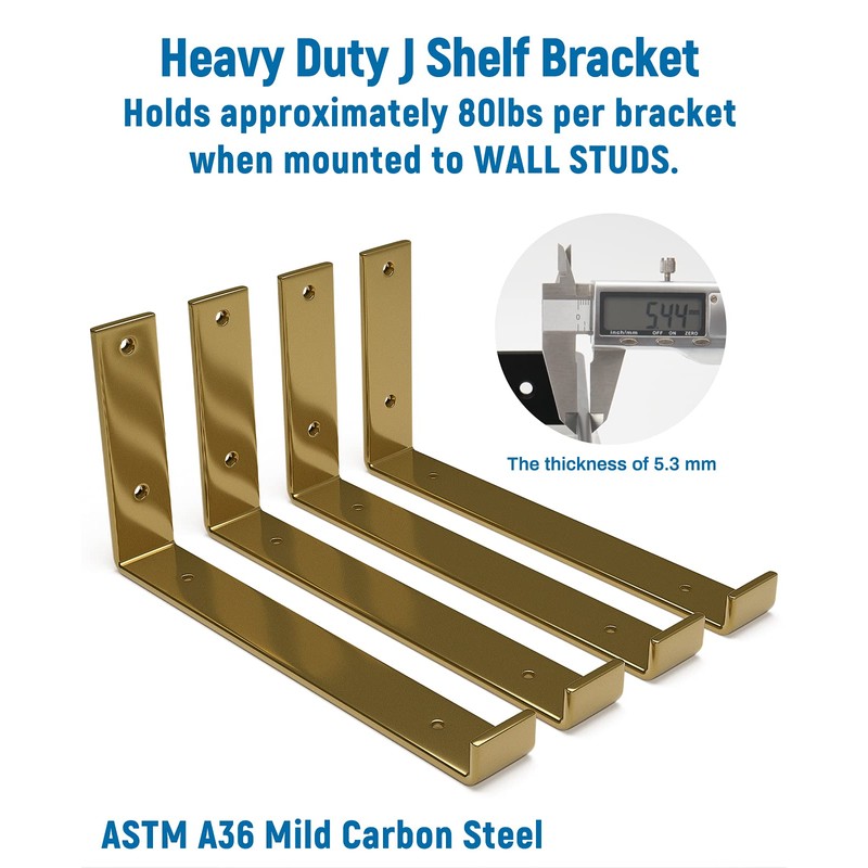 LEOPO 12 inch Shelf Bracket for DIY Floating Shelf, 1/5