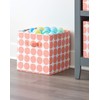 InterDesign Dot Fabric Storage Cube Bin, Medium Basket Container with
