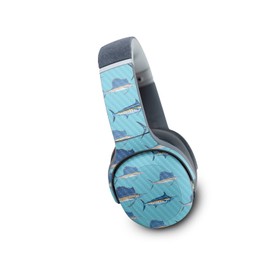 MightySkins Carbon Fiber Skin Compatible with Skullcandy Crusher Evo Wireless - Billfish Stripes | Protective, Durable Textured Carbon Fiber Finish | Easy to Apply