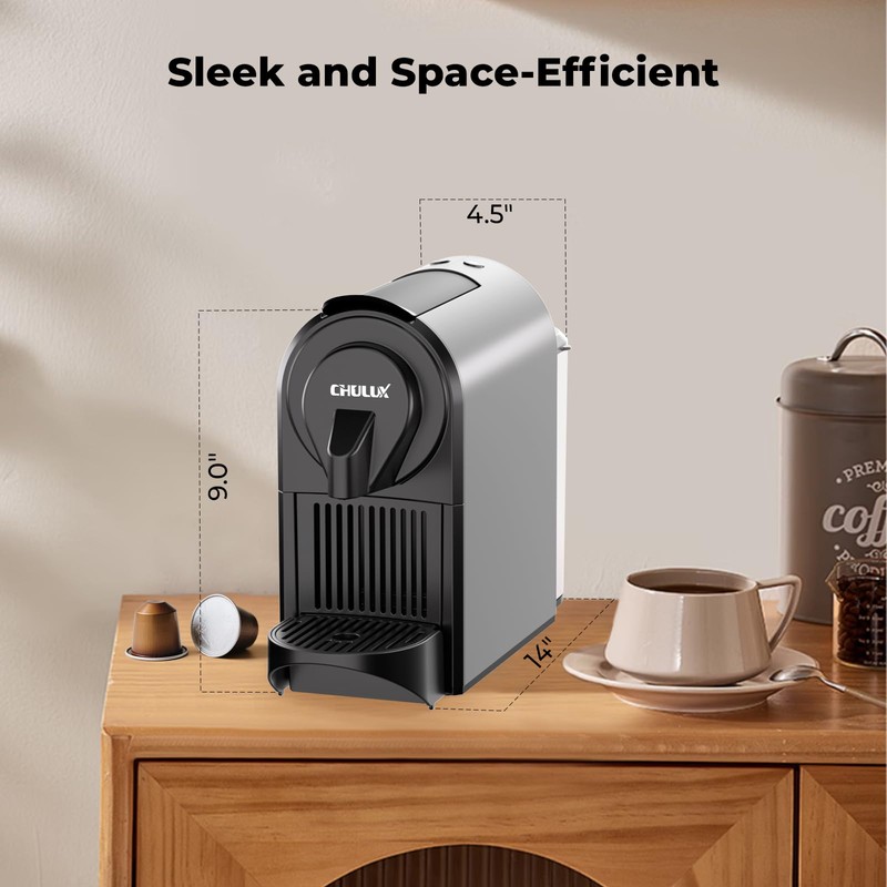 CHULUX Compact Espresso Machine, 20 Bar Single Serve Coffee Maker,