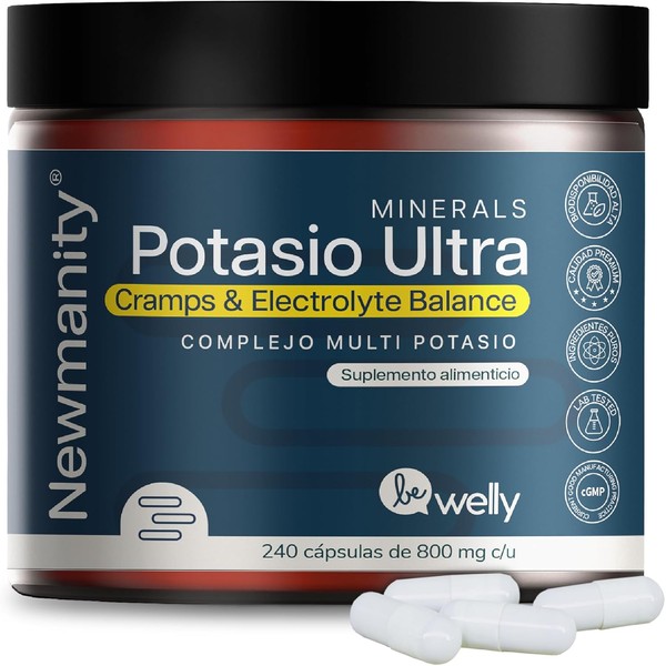 NEWMANITY Potasio Ultra Complejo 5 en 1-240 capsulas con Citrato