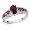 SHOP LC Red Garnet Ring for Women 925 Sterling Silver