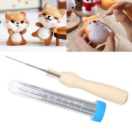 Wool Felting Tool Kit, Needle Felting Tools Needle Felting Kit 18 Needles with Wooden Handle Bottle for Beginner Professional for DIY Toy Craft