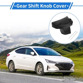 VekAuto 1 Pc Gear Shift Knob Cover for Hyundai Elantra 2021-2023 Anti-Slip Faux Leather Pebbled Black Black Stick Shifting Handle Protector