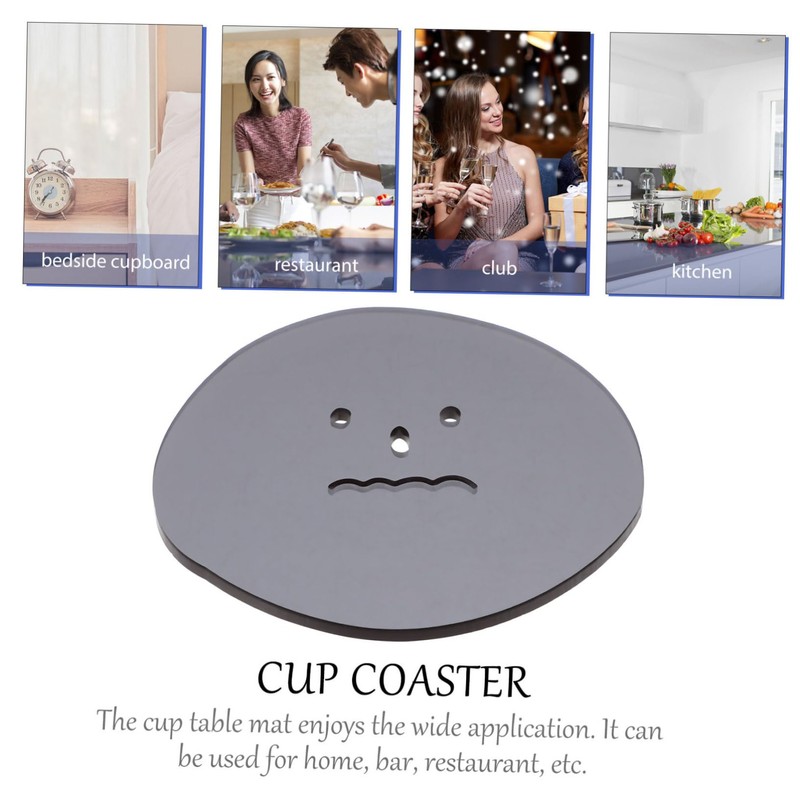 MAGICLULU 1Pc Black Acrylic Cup Mat Creative Heat Insulation Coaster