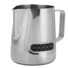 Milk Frother Cup 600ml Short Mouth Spout Milk Frothing Pitcher with Temperature Sensing Stainless Steel Coffee Jug