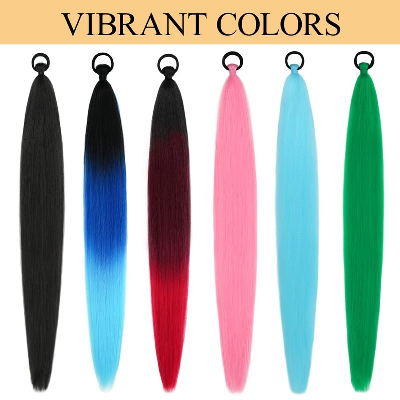 2 Pack Braid Ponytail Extension With Elastic Tie 26 Inch