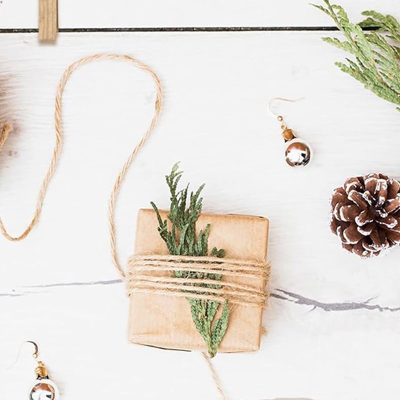 2 Pack Natural Jute Twine String, 2mm, 200 Metres, for