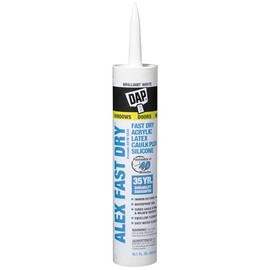 12 Pack of 10.1 oz Dap 18425 Alex Fast Dry White Acrylic Latex Caulk Plus Silicone