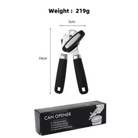 Heavy Duty Stainless Steel Manual Can Opener,Smooth Edge,Comfortable Soft Handle,Rust Proof and Easy Turn Knob