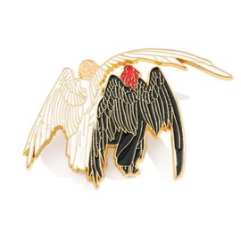 Ceeyoll One Piece Good Omens Brooch, Metal Badge Lapel Pin Accessories for Clothing, Angels and Demons Metal Badge Lapel Pin, Good Omens Pin for Women Costume Accessories, Zinc