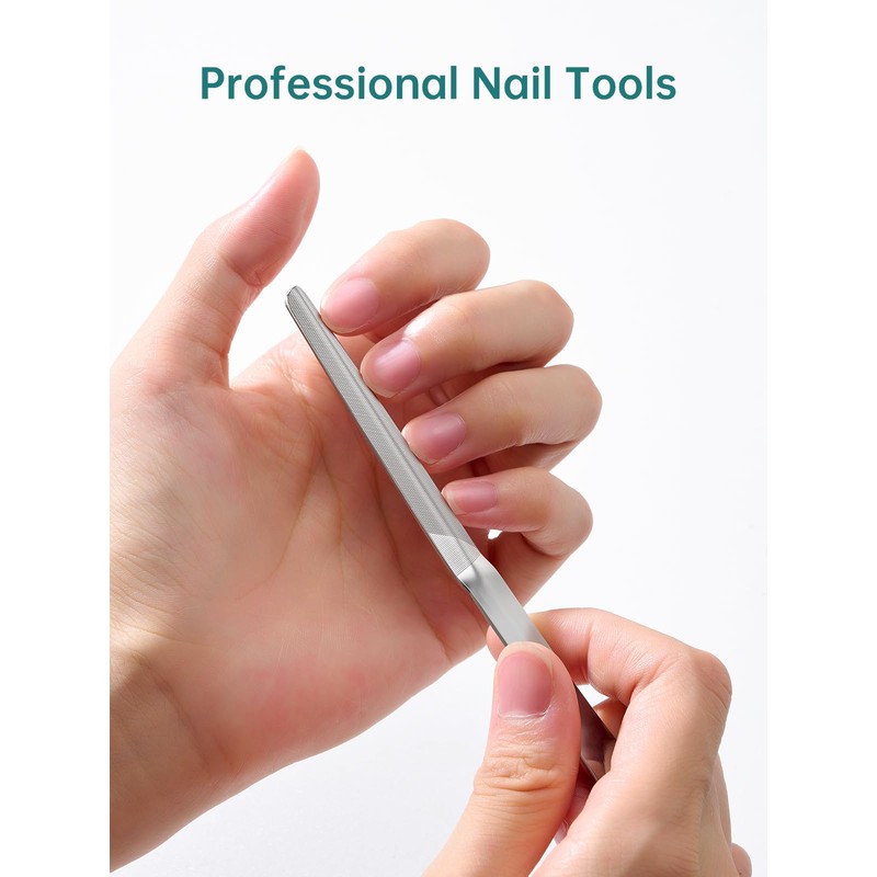 MR.GREEN Curved Nail File – Double-Sided Metal Nail File for