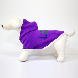 Alphadog Series Love Glitter Hooded (Hoody) T-Shirt with Pocket for Your Dog or Cat (L, Purple/White)