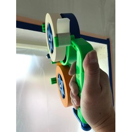 TAPEnSER Painters Masking Tape Dispenser, Painters Tape Applicator Producing Reverse Conjoined Tape Strips for Attaching Plastic Sheeting or Paper to Mask Surfaces and Seal Off Spaces Before Spraying