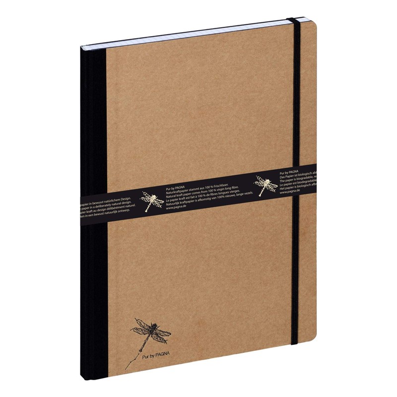 Pagna Notebook A4 Pure, Recyclable Kraft Paper Cover with Embossing,