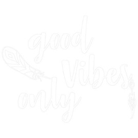 28"x24" Good Vibes Only Wall Decal Sticker Color Choices Mural Yoga Zen Meditation Feather Wall Decal Sticker Art Mural Home Décor Quote
