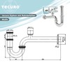 tecuro Pipe Siphon with Ventilation Valve Extra Long for Sink