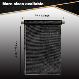 Codivi Carbon Fiber Fabric Roll 6.5ft x 12" - 3K 2x2 Twill Weave 220g/m² High Strength Cloth for Automotive Repair, Boats, RC Models, DIY Projects (Carbon Fiber Fabric/Cloth Roll)