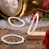 30 Pulseras de Perlas Blancas Elásticas de Imitación para Mujer