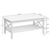 ChooChoo White Coffee Table Classic X Design for Living Room,