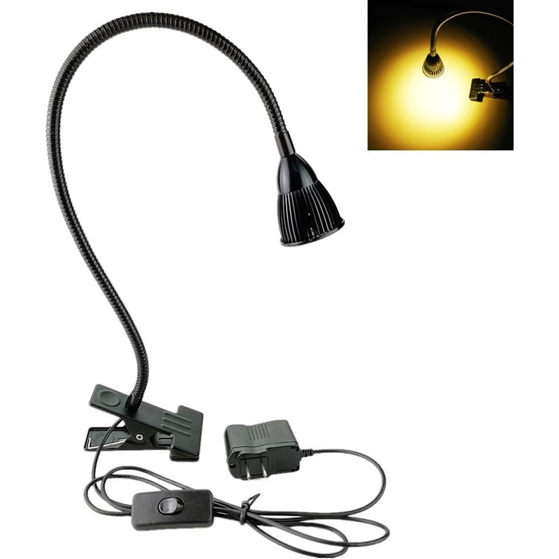 QUANS 5W Clip on Clamp Gooseneck COB LED Desk Table