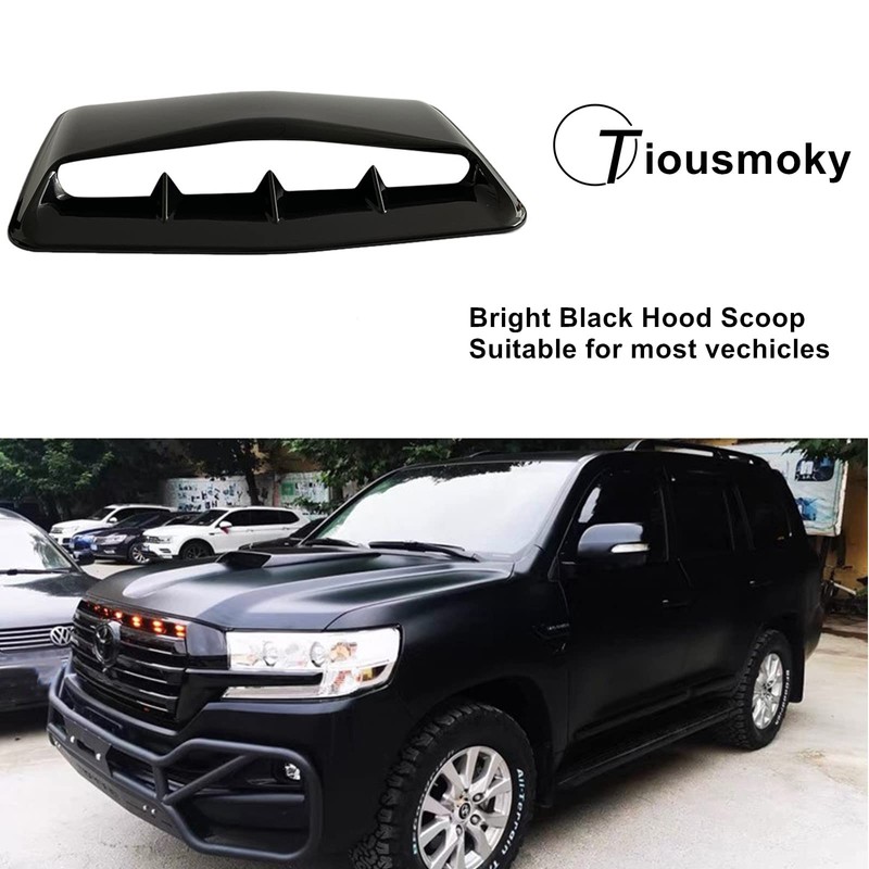 Tiousmoky Hood Scoop Car Hood Vent Universal Air Intake Grille