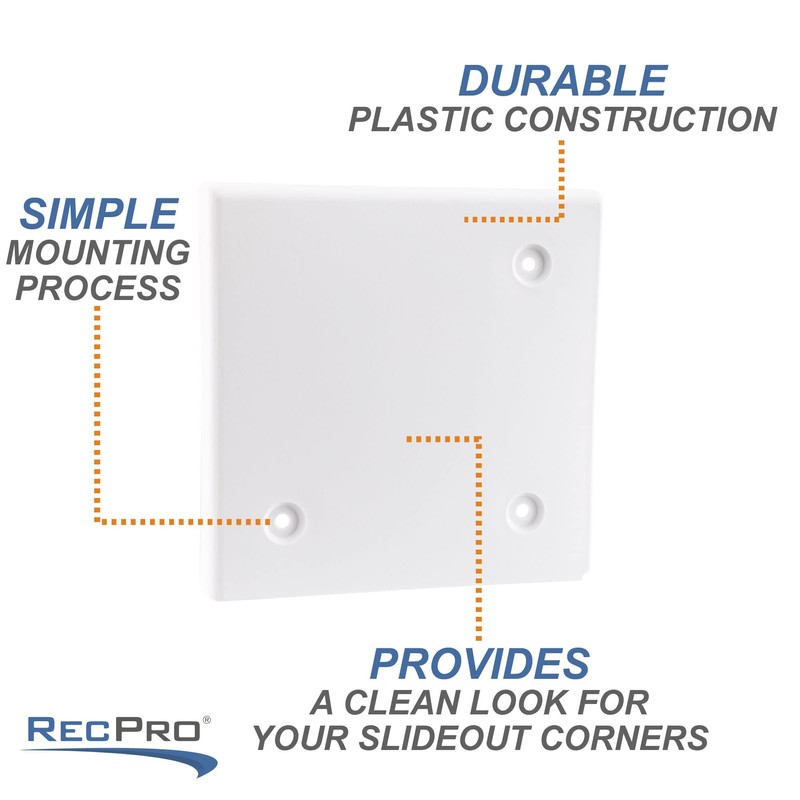 RecPro RV Slide-Out Corner Cover Square 4 1/2" (2)